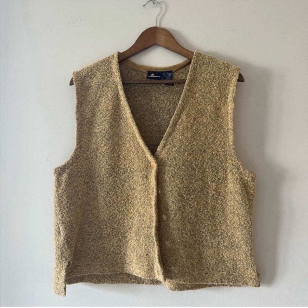 LizSport Vintage Academia Cozy Wool Button Down Sweater Vest Size Large